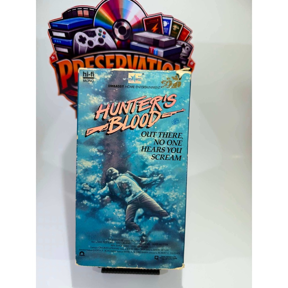 Hunters Blood VHS 1987 Embassy Home Entertainment Clu Gulager Cult Horror Movie